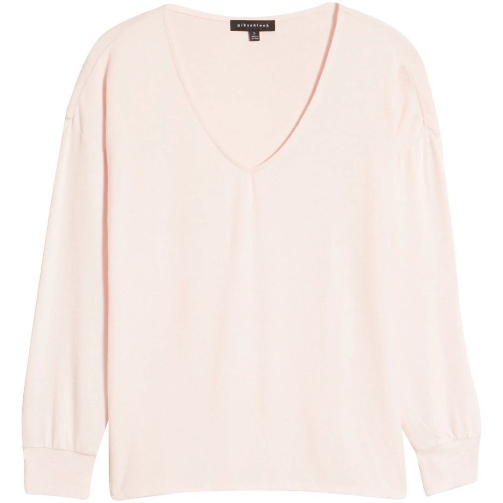 gibsonlook | V-neck Fleece Top In Rosewater